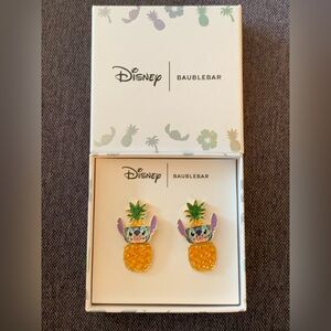 Baublebar X Disney Lilo & Stitch Pineapple Dangle Earrings Rhinestone NIB!
